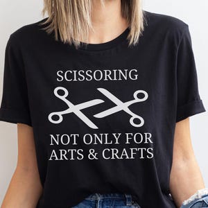 Funny Lesbian Shirt, Subtle Sapphic Pride Tee, Sarcastic WLW Scissors T-Shirt, Gay LGBTQ Clothing, Discreet Bisexual Gift For Queer