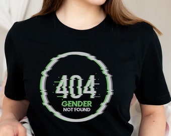 Agender Shirt; Funny Subtle Agender Pride Tshirt; 404 Gender Not Found Error Tee; Genderless Pride Outfit; Neutrois Discreet LGBTQ Gift Idea