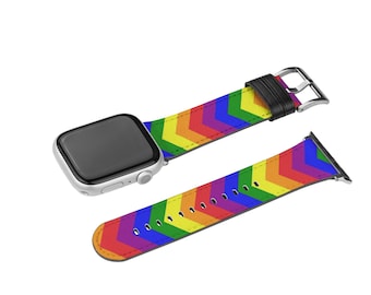 Pride Watch Band For Apple iWatch, Subtle Pride Watch Strap, Discreet LGBTQ Fits all Series - 38 40 41 42 44 45 46 49 mm - Watch NOT INCL