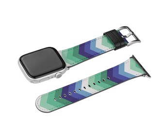 MLM Watch Band For Apple iwatch, Subtle Gay Male Pride Strap, Discreet Lgbtq Fits all Series - 38 40 41 42 44 45 46 49 mm - Watch NOT INCL