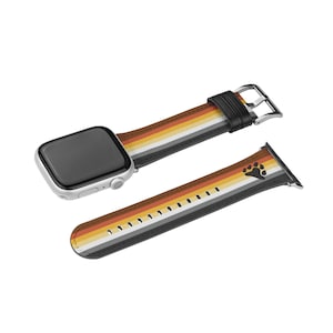 Bear Pride Watch Band For Apple iWatch, Gay Bear Brotherhood Pride Strap LGBTQ Fits all Series - 38 40 41 42 44 45 46 49 mm - Watch NOT INCL