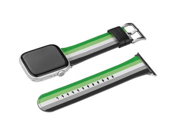 Aromantic Watch Band For Apple iwatch, Subtle Aro Pride Strap, Discreet LGBTQ Fits all Series - 38 40 41 42 44 45 46 49 mm - Watch NOT INCL