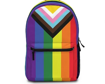 mochila de orgullo de progreso; Bolsa de viaje de orgullo progresivo; Bolsa para computadora portátil del arco iris del orgullo gay; bolsa de viaje del desfile del orgullo LGBTQ; Mercancía del desfile LGBT