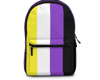 Mochila não binária; Bolsa de viagem com a bandeira Enby; Bolsa para laptop com a bandeira não binária; Bolsa de viagem para a Parada do Orgulho LGBTQ NB; Presente para eles