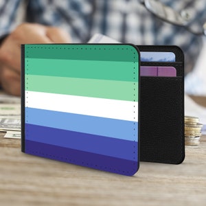 Cartera para hombre MLM Pride; Cartera plegable con la bandera de Vincian; Monedero para hombre gay con ranuras para tarjetas de crédito; Cartera de piel sintética LGBTQ