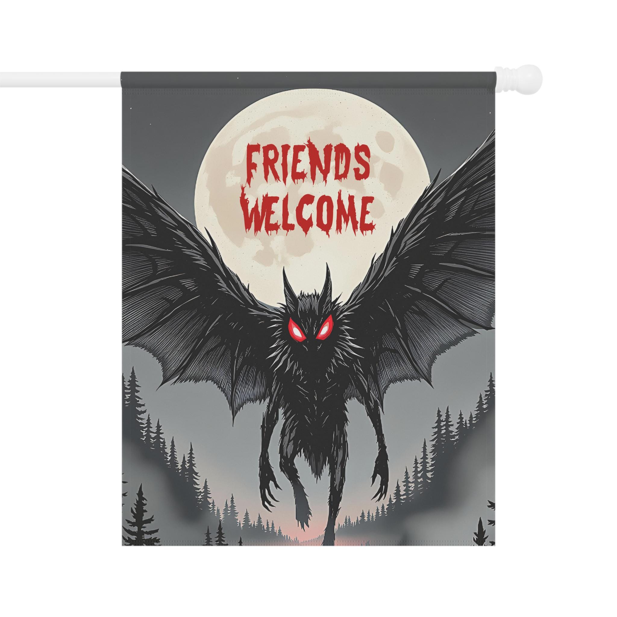 Cryptid Flags Mothman Garden Flag, Cryptid Folklore Yard Flag, Welcome Cryptidcore ...
