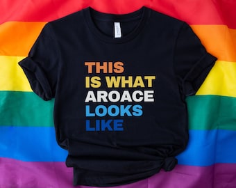 Aroace-shirt; Zo ziet een T-shirt van Aroace eruit; Minimalistisch Aro Ace Pride-T-shirt; Aromantic Asexual Pride-outfit; LGBTQ-statementkleding