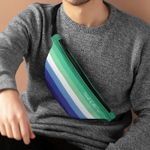 MLM Pride Fanny Pack; Gay Male Vincian Flag Crossover Bag; LGBTQ Visibility Travel Waist Bag; LGBT Awareness Merch For Him