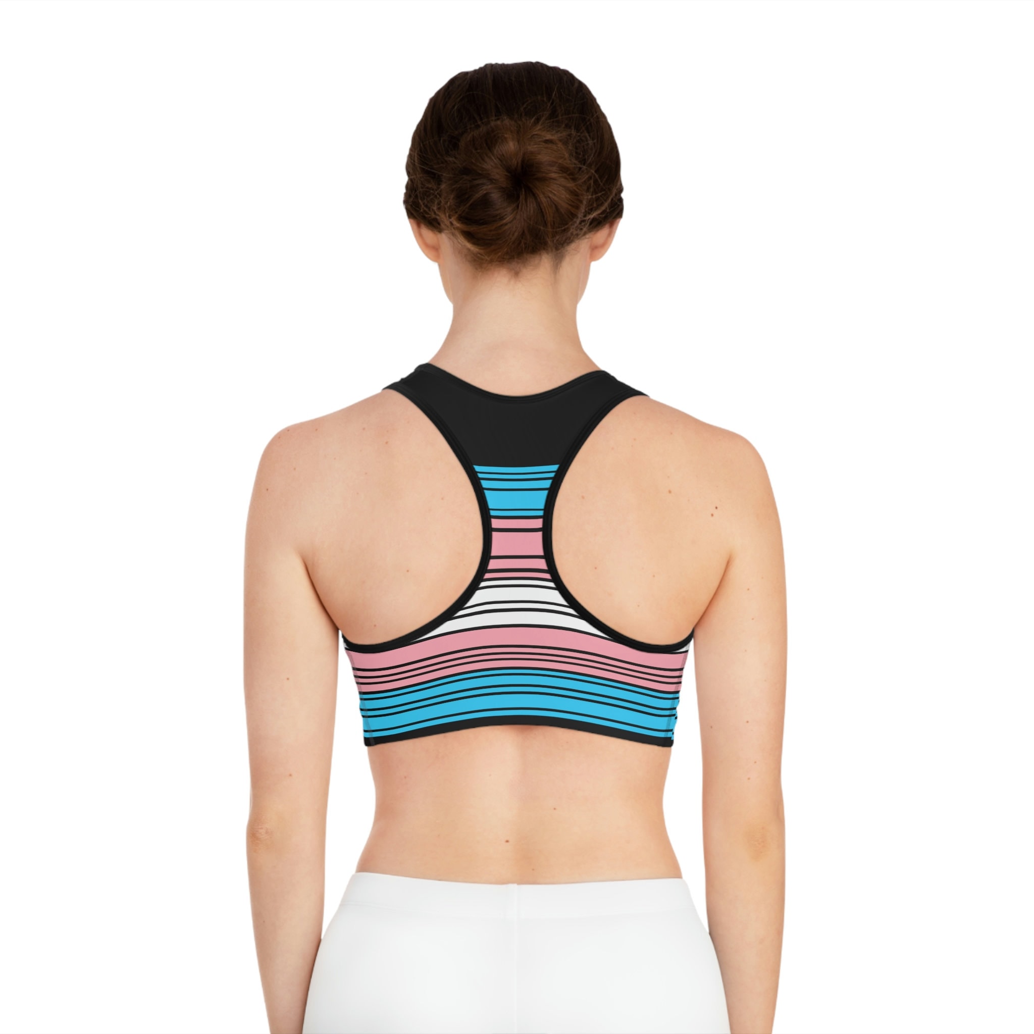 Transgender MTF sports bra; Subtle trans workout top sold by Nambcvt, SKU  868204