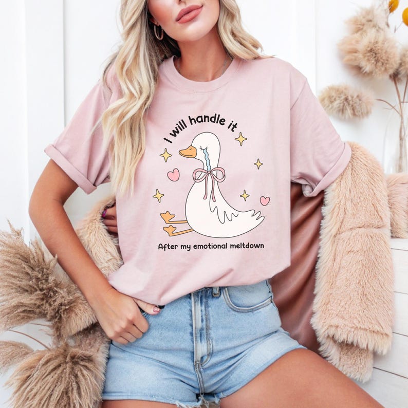 cute and funny sad goose with emotional meltdown, great for mental health awareness or neurodivergent gift for the neurospicy
