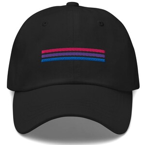 Embroidered Bisexual Flag Hat, Subtle Bi Pride Embroidery Baseball Cap, Discreet LGBTQ Merch, LGBT Accessories, LGBTQ+ Gift For Bisexual