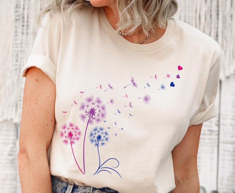 subtle bisexual dandelion shirt