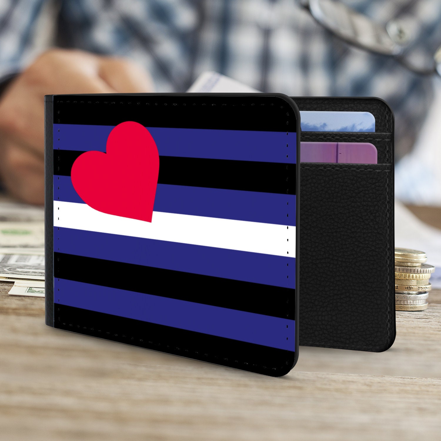 Leather Pride Flag Wallet Leather Subculture Vegan Friendly Faux  