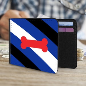Cartera con bandera de Puppy Play; Cartera con tarjetero de piel sintética apta para veganos Pup Play Pride; Cartera plegable delgada para mascotas; Regalo para cachorros