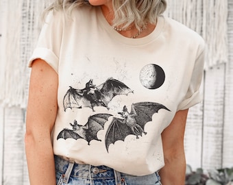 Bat Halloween Shirt, Spooky Season Goblincore Clothing, Vampire Bats, Basic Witch Shirt, Cottage Core Bat Lover Gift, Its Freaking Bats
