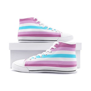 Femboy Shoes; Sissy Boy High Top Canvas Sneakers; Queer Shoes For Pride Parade Festival; Femboi Clothing For Feminine Crossdresser