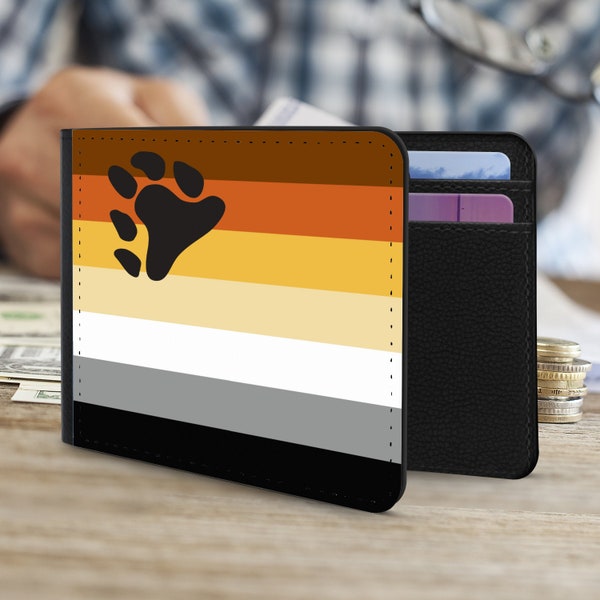 Linomo Thin LGBT Pride RFID Blocking Card Holder - Minimalist Leather Wallet - View #9