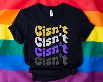 Funny Nonbinary Shirt, Sarcastic Enby Pride T-Shirt, Retro Non Cis Gender Tee, LGBTQ Clothing, Gift For Non Binary Person, LGBTQIA Apparel
