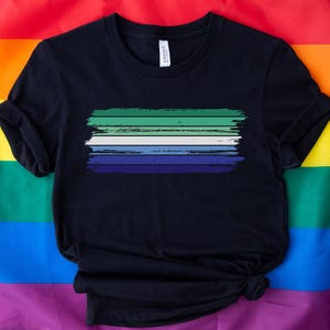 Grunge Gay Vincian Flag Shirt, MLM Pride T-Shirt, Coming Out Gift For Gay Son Brother, LGBTQ Apparel, Brushstroke LGBT Clothing