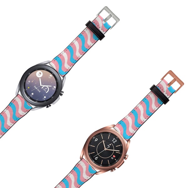 Transgender watch band for Samsung Galaxy smartwatch; Trans pride watch strap, LGBT pride gift, series 4 5 6 classic pro -Watch NOT INCLUDED