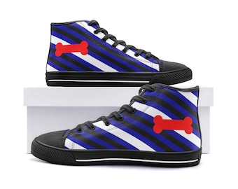 Puppy Play High Top Sneakers; Pup Play Flag Pride Canvas Shoes; LGBTQ Shoes For Pride Parade; LGBT Pet Play Pride Outfit; Unisex Shoes
