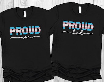 Transgender Matching Family Shirts, Proud Mom Dad Sister Brother Group T-Shirts, Trans Pride Parents And Siblings Gift, LGBT FTM MTF Allies
