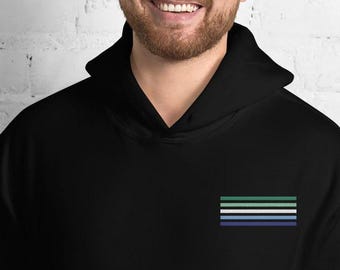 Bestickter Gay Mlm Hoodie, Stickerei Gay Pride Kapuzen-Sweatshirt, Subtiler Vincian Flagge Pullover, LGBTQ Geschenk, Diskretes LGBT Outfit