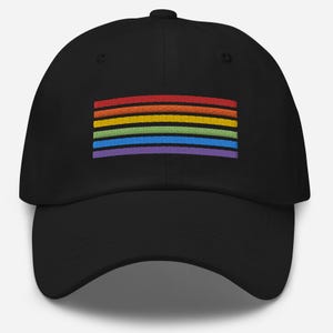 Embroidered Rainbow Pride hat, LGBTQ Embroidery Baseball Cap, LGBT Merch, Gift For Pride Month, Queer Gift For Gay Daughter Son Friend