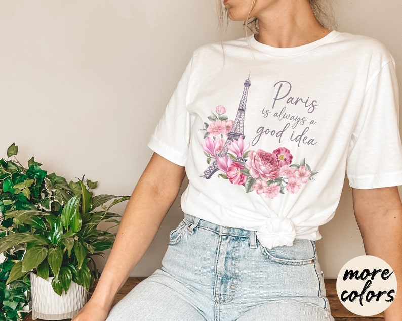 Floral Paris France shirt