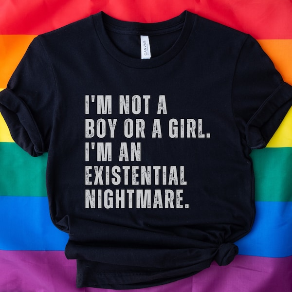 Nonbinary shirt sarcastic gender queer shirt genderfluid pride outfit enby LGBT clothing non- cis LGBTQIA coming out gift