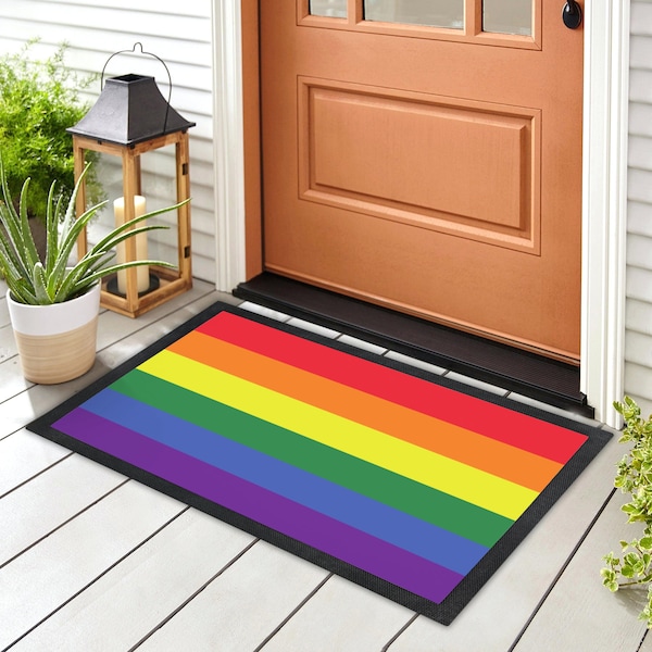 Rainbow Doormat Etsy