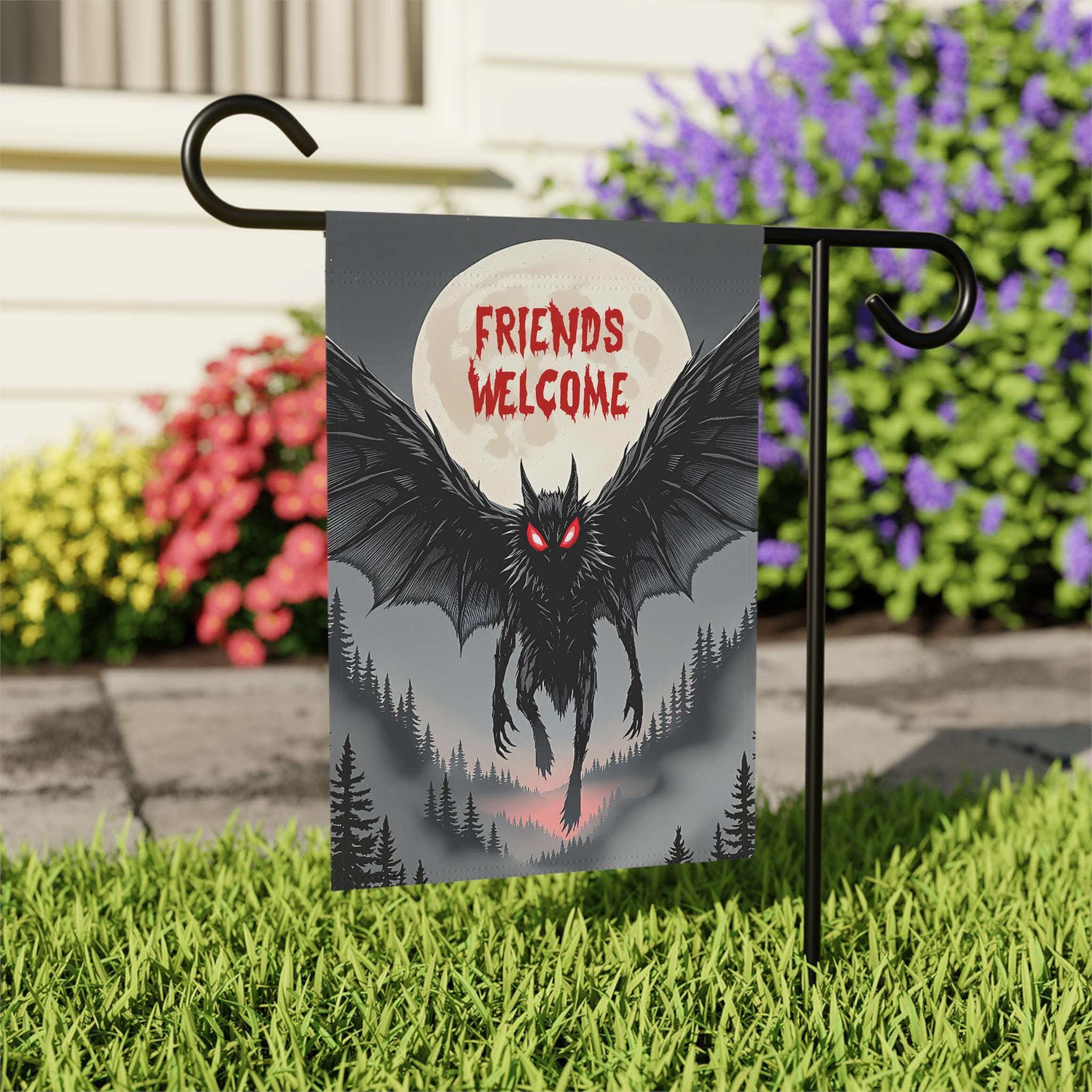 Cryptid Flags Mothman Garden Flag, Cryptid Folklore Yard Flag, Welcome Cryptidcore ...