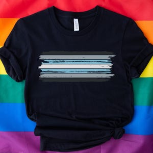 Grunge Demiboy Flag Shirt, Demigender Pride T-Shirt, Coming Out Gift For Demiman Son Brother, Demimale LGBTQ Apparel, Demiguy LGBT Clothing