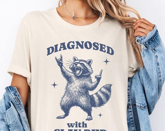 Funny ADHD Shirt, Unhinged Raccoon Tee, Dumb Y2K meme Neurodivergent T-Shirt, Neurospicy Gift For AuDHD, Mental Health Awareness