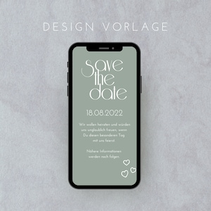 Digitale Karte Save The Date -E-Card - Einladung  - Personalisierbar - Direkter Download - Hochzeit - Standesamt