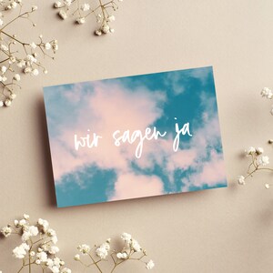 Digitale Vorlage - Einladung Hochzeit - Druck Vorlage - Wir sagen Ja - Postkarte  - DIN A6 -Querformat