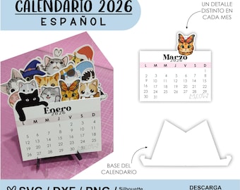 2026年 スペインカレンダー 卓上カレンダー 組み立て式