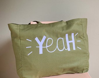 Grüne Stofftasche | YeaH - Illustration | Strandtasche | Stofftasche | grün | Tasche |
