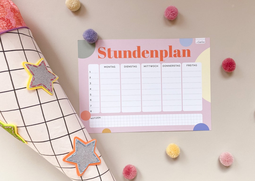 Timetable A4 Format on Both Sides - Print on Strong Paper - Etsy