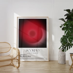 Scorpio Zodiac Art Print| Digital Download Astrology Wall Art, home decor, minimalist home decor, personalized gifts, living room art