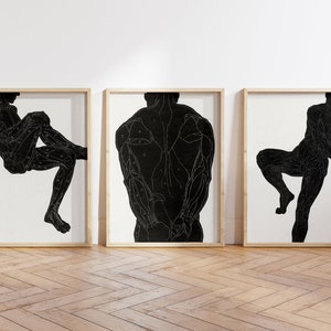 Set of 3 Body Anatomy Vintage Illustration Posters, vintage illustrations, art print, vintage art, mid century modern, home decor, minimal