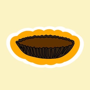 Adesivo de chocolate com manteiga de amendoim - Adesivo de ilustração de copo de manteiga de amendoim - Adesivo de copo de manteiga de amendoim - Adesivo de corte de comida