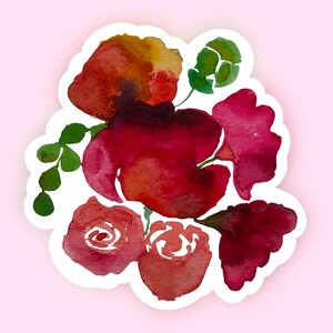 Handgemalte Aquarell Blumen Die Cut Aufkleber - Frühling Blumen Aufkleber - Handgemalte Florals Aquarell Aufkleber - Aquarell Blumen Aufkleber