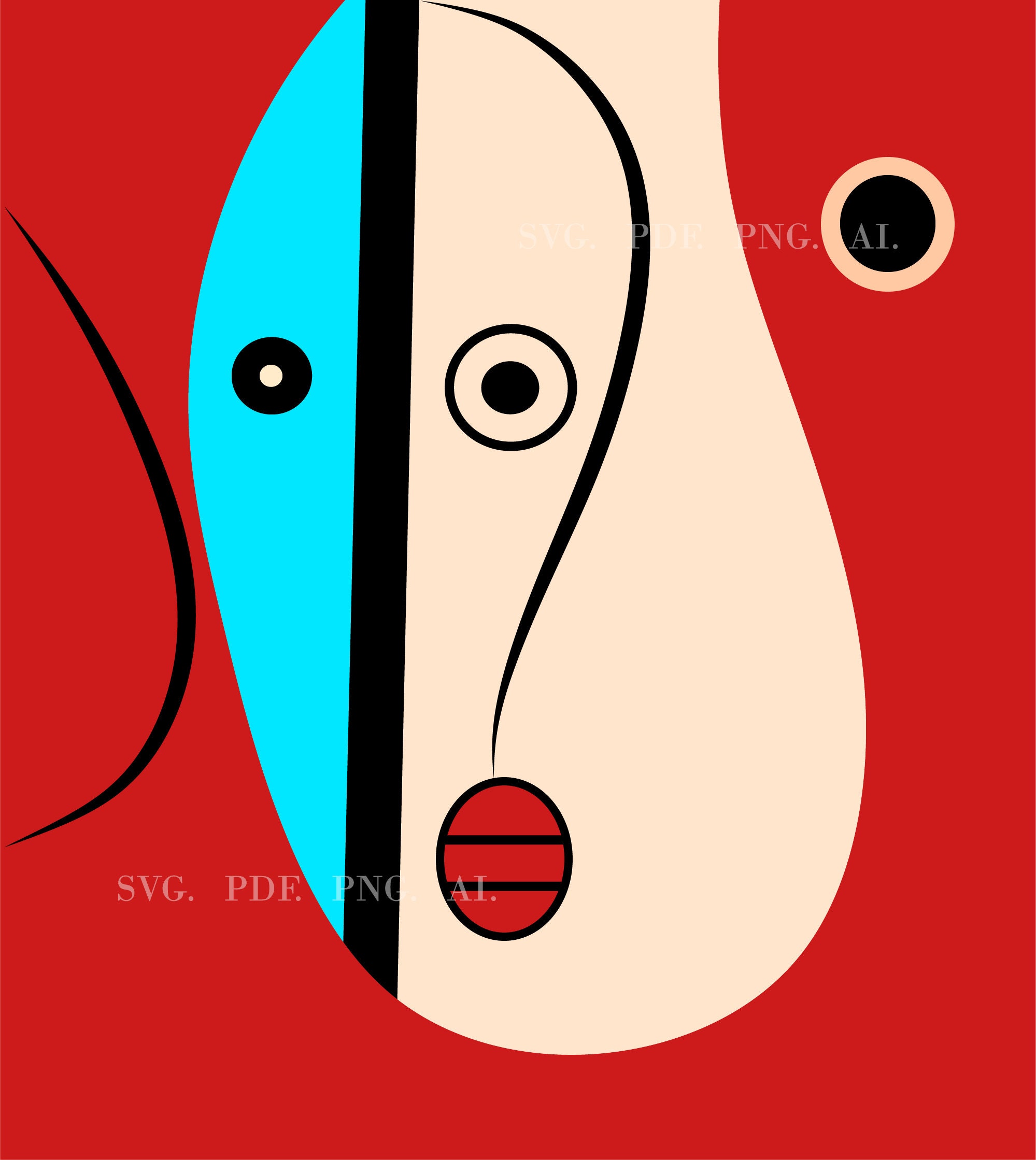 Abstract Face Vector, SVG File, Vector Illustration, PDF Art, SVG Files ...