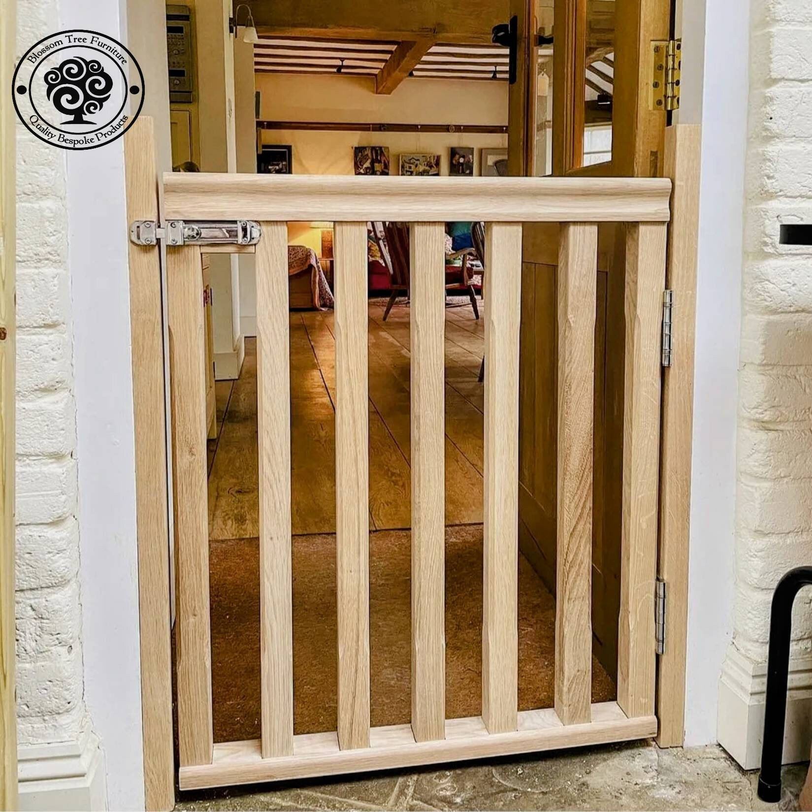 Solid Oak Stair Gate Etsy UK