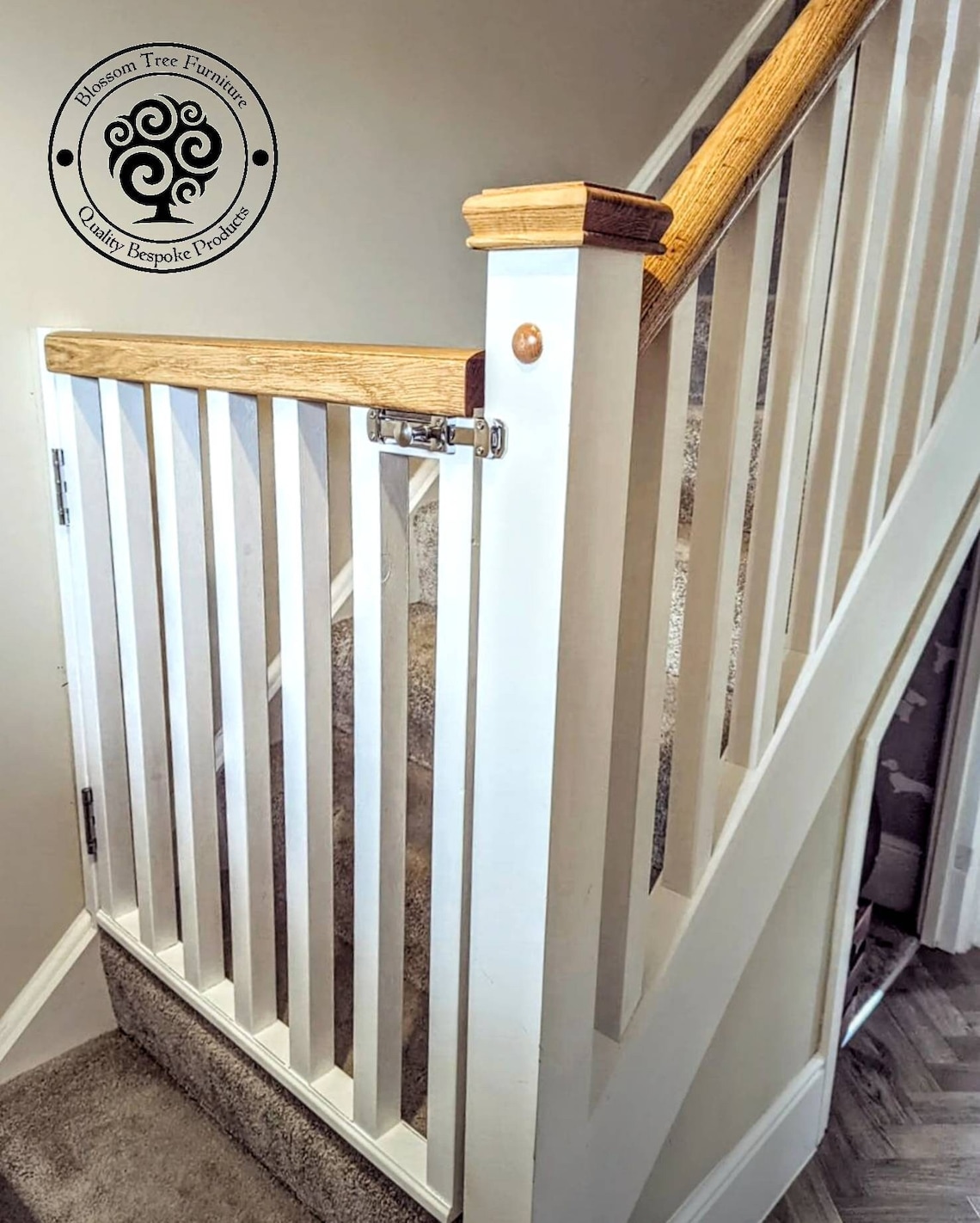 Crown Oak Top Stair Gate Etsy