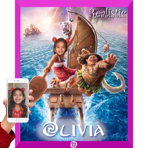 Moana Child Portrait from Your Photo! Be your favorite character from the movie Moana and live your adventure with all your friends!