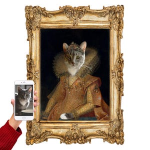 Princess Pet Portrait from Your Photo! Turn any picture of your furry best friend into a piece of art and decorate your home or any item!