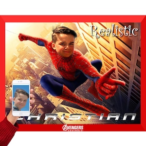 ¡Retrato infantil de Spider-Man a partir de tu foto! ¡Sé tu superhéroe favorito! ¡Spider-Man, Iron Man, Wonder Woman, Black Panther y muchos más!