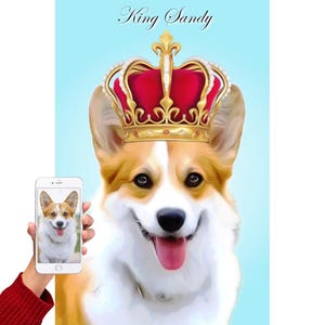 Royal Personalized Pet Portrait from Your Photo! Turn your furry best friend into a true royal member and keep it always with you!